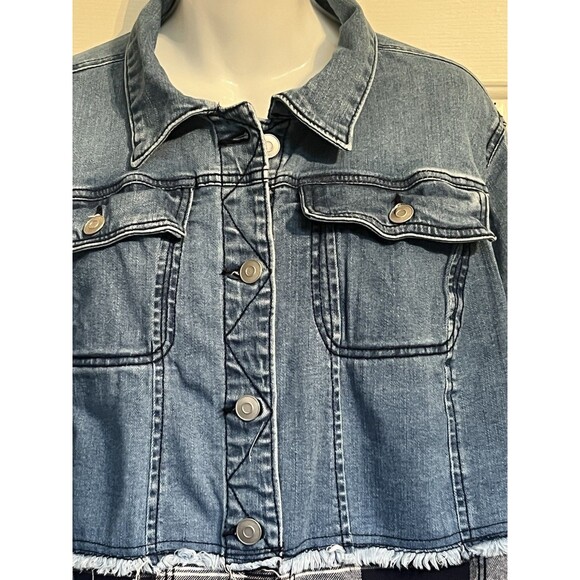 E.S.T. Denim 1946 Shacket For Women With Plaid Detail 18/20W - Picture 2 of 11